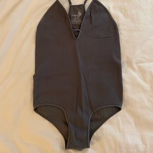Gray free people bodysuit